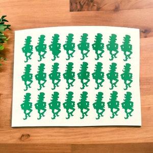 Set of 24 Leprechaun Vinyl Sticker Sheet for St. Patrick&#39;s Day, Journaling, Scrapbooking, DIY Crafts, Party Favors, Irish-Themed Stickers
