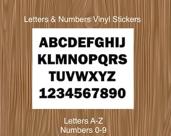 Vinyl Decal Sheet of Alphabet Letters A-Z & 0-9 Number Shapes | Letter and Number Sticker | Laptop, Water Bottle | Waterproof Vinyl Stickers