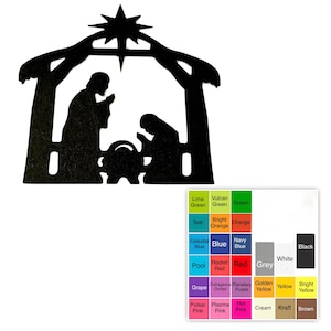 25 pack – Paper Nativity Scene Shapes, Nativity Die Cuts, Christmas Paper Cutouts, DIY Holiday Paper Crafts, DIY Card Making Supplies