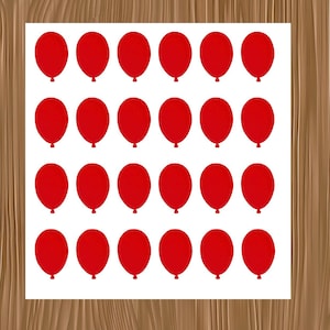 Vinyl Decal Sheet of 24 Balloon Shape Decals | Party Stickers | Birthday, Celebration, Laptop, Water Bottle | Waterproof Vinyl Stickers