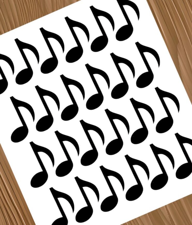 Music Note Vinyl Decals | Waterproof Eighth Note Stickers, 24-piece - Etsy