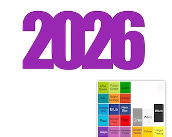 25 Pack Paper 2026 Shapes | Horizontal 2026 Die Cuts | Graduation 2026 Party Decorations | 2026 Cutouts | Card Making Shapes