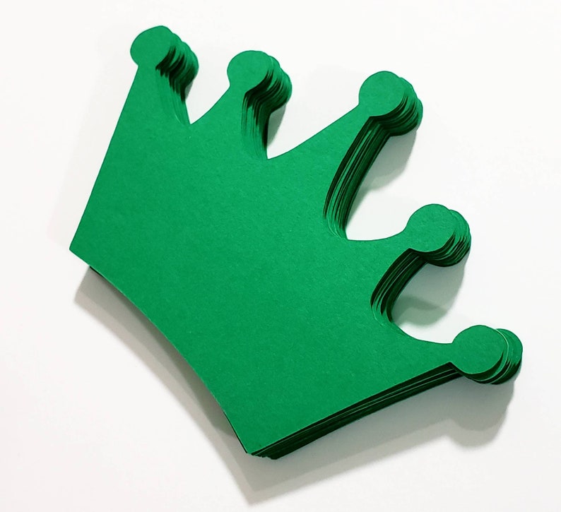 25 Green Crown Die Cut Princess Crown Cut Out King Crown Die Etsy