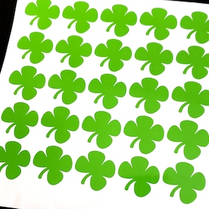 Set of 24 Four-Leaf Clover Shamrock Vinyl Sticker Sheet for St. Patrick&#39;s Day, Journaling, Scrapbooking, DIY Crafts, Irish-Themed Stickers