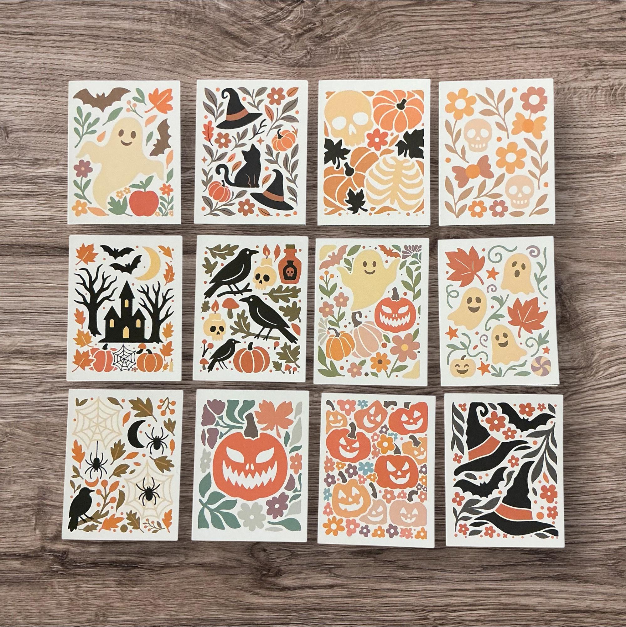 Modern Halloween Note Card Set – Spooky Stationery, Blank Inside (set ...
