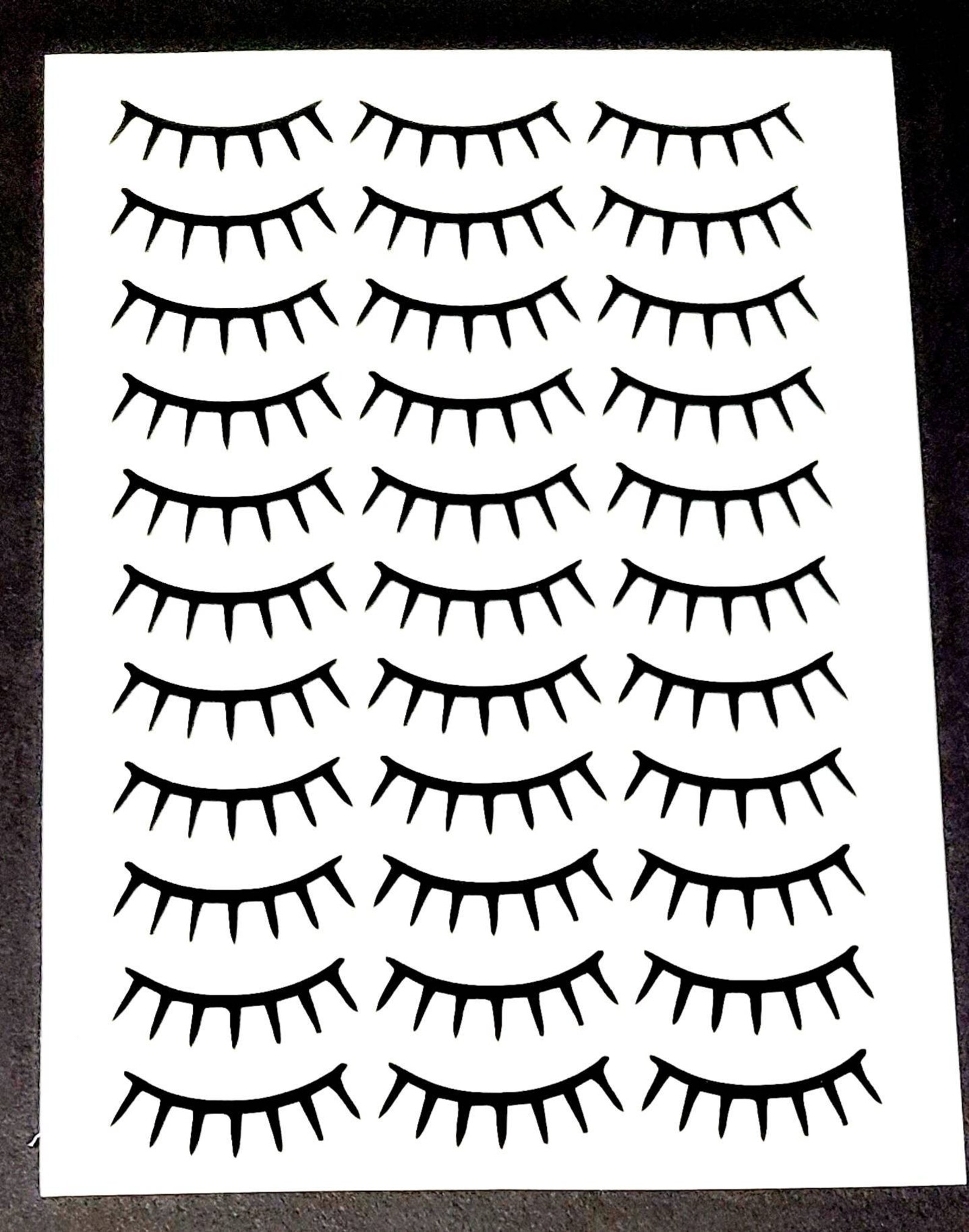 24 Eyelash Vinyl Stickers Eyelash Vinyl Decals Eyelash Etsy