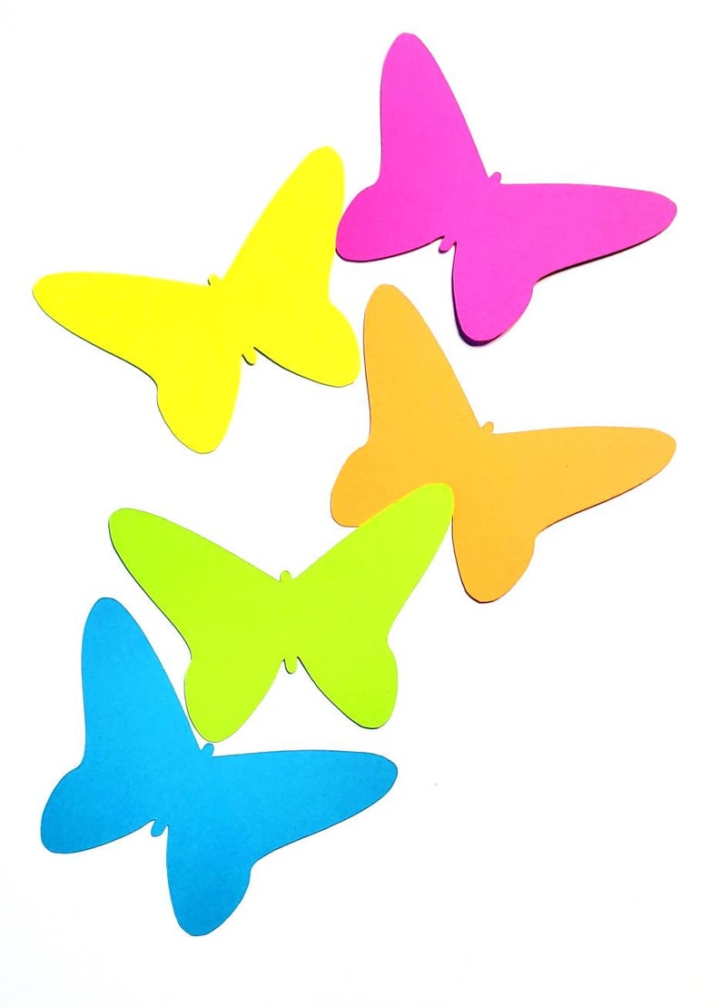 Butterfly Shape Die Cuts in Bright Colors Butterfly Shape Cut Etsy