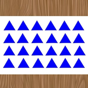 Vinyl Decal Sheet of 24 Triangle Shape Decals | Geometric Stickers | Laptop, Water Bottle, DIY Crafts, Planner | Waterproof Vinyl Stickers