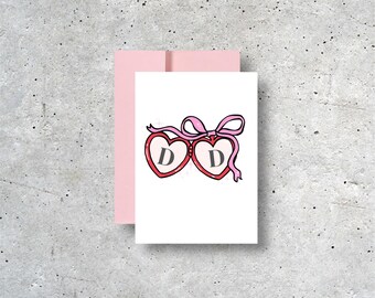 Personalized Heart Locket Card | Custom Initials Love Note Card | A2 Size Love Card, Blank Inside Card With Envelope