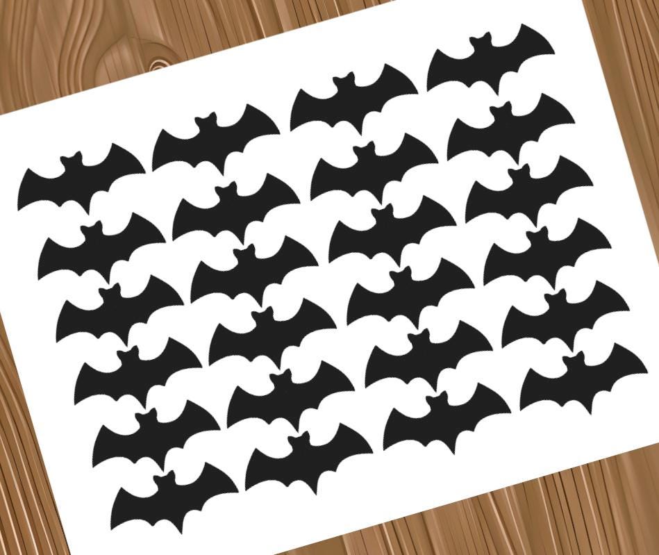 Bat Side Sticker 24 Bat Vinyl Stickers | Waterproof Halloween Bat Decals | Gothic Spooky ...