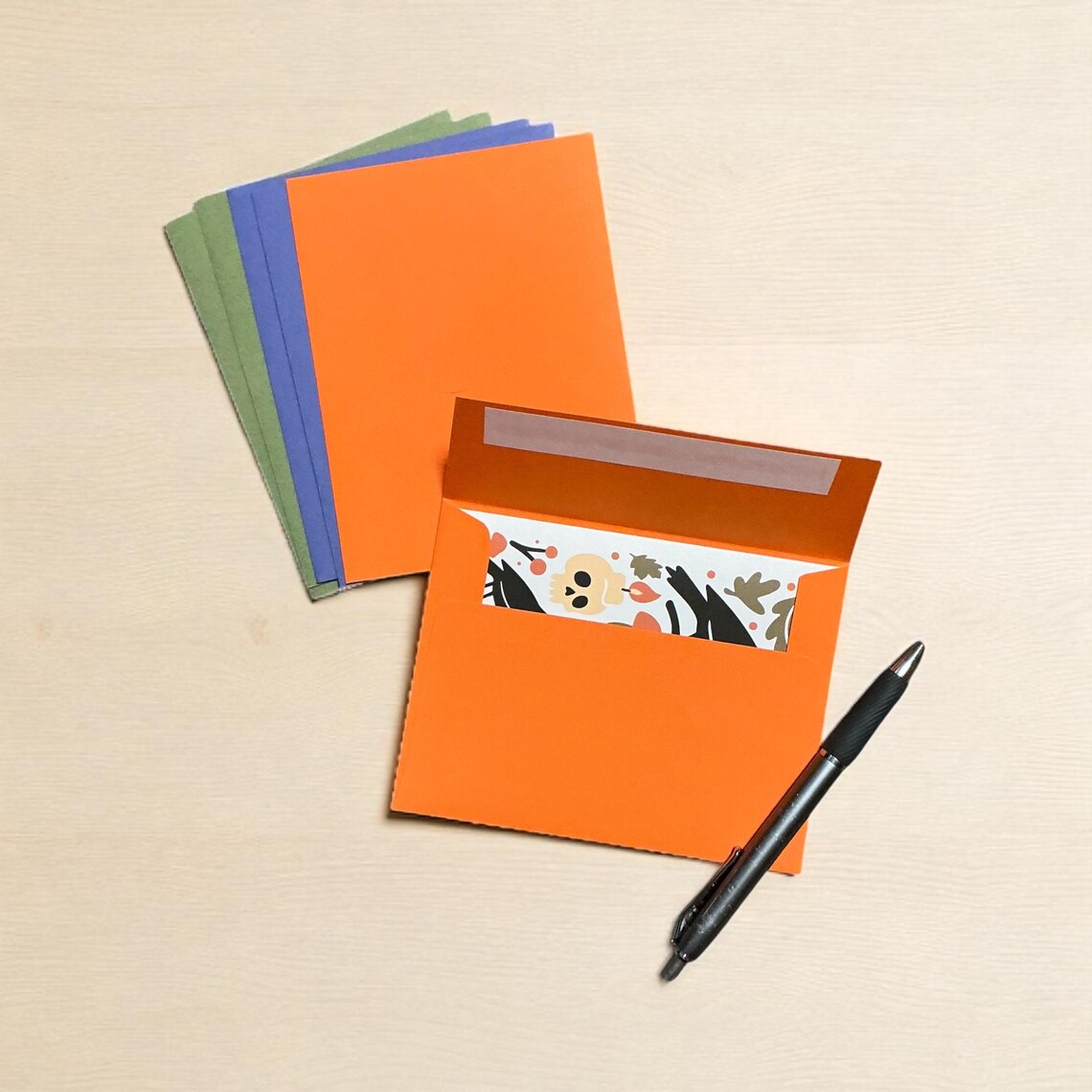 Modern Halloween Note Card Set – Spooky Stationery, Blank Inside (set ...
