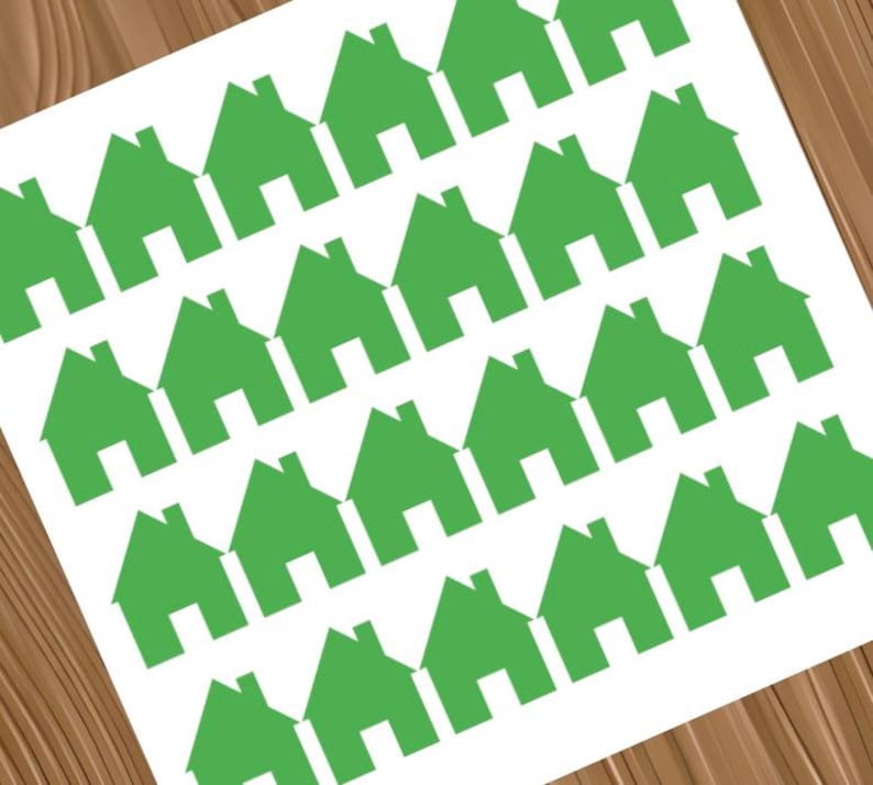 Vinyl Decal Sheet of 24 House With Door Shape Decals | Home Stickers ...