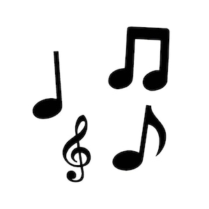 Set of 24 Paper Die Cut Music Note Shapes for Scrapbooking, Card Making, DIY Crafts, Musical Theme Decor, Party Supplies, Concert Decor