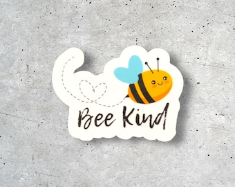 Bee Kind Bumblebee Sticker – Positive Vinyl Decal for Laptop, Water Bottle, Journal