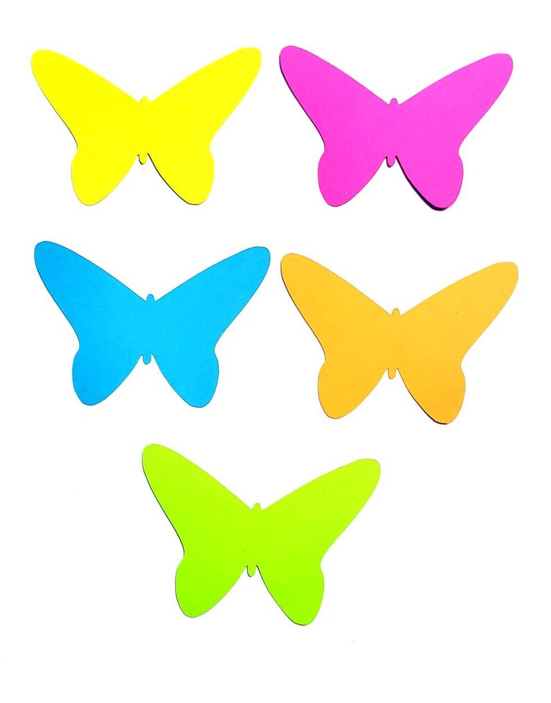 Butterfly Shape Die Cuts in Bright Colors Butterfly Shape Cut Etsy