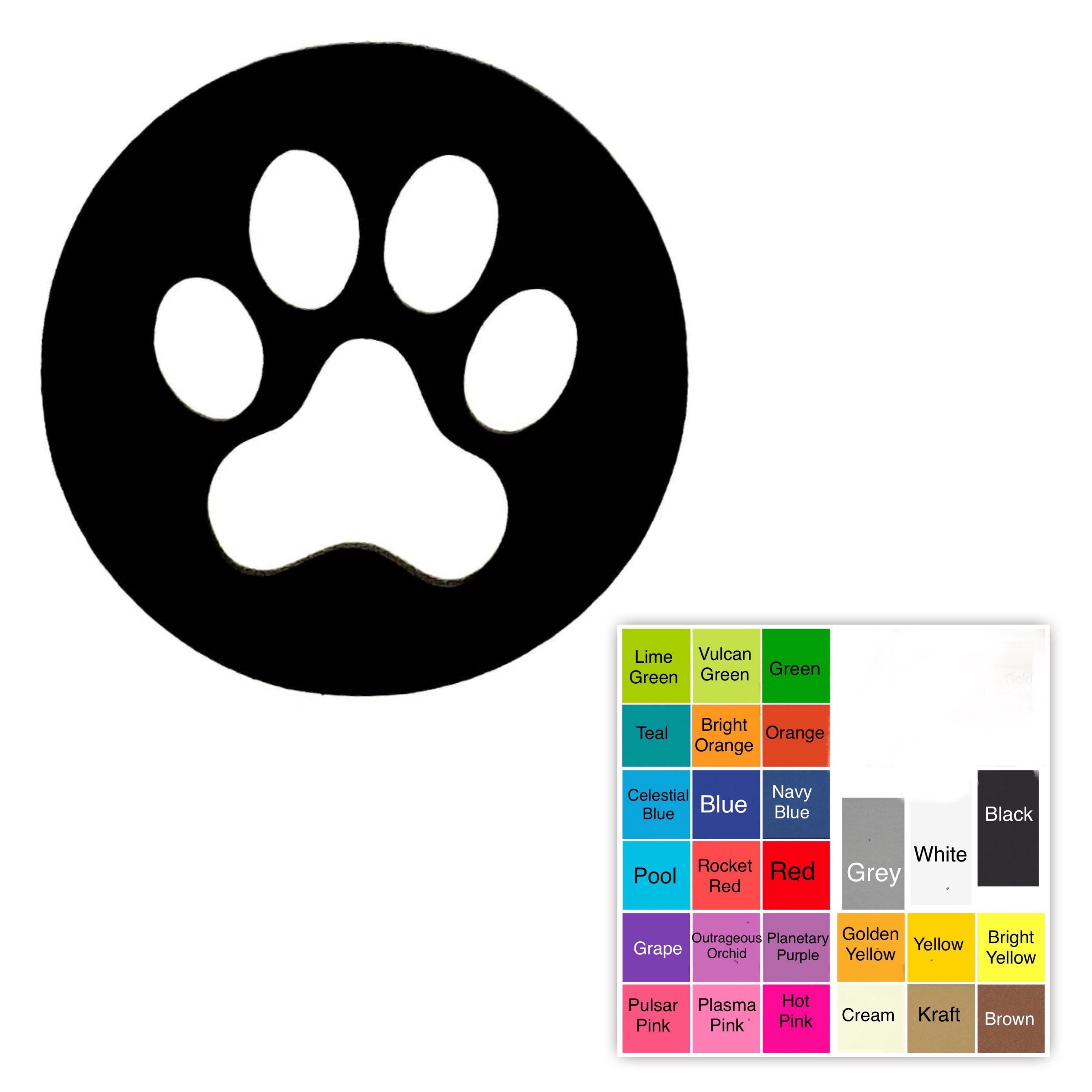 25 Pack – Paper Pawprint Shapes, Paw Print Die Cuts, Animal Paw