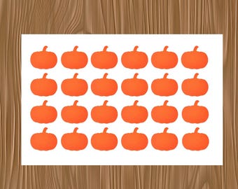 Vinyl Decal Sheet of 24 Pumpkin Vinyl Decals | Fall and Halloween Stickers | Laptop, Water Bottle, Planner | Waterproof Vinyl Stickers