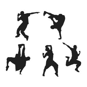 25 Hip Hop Dancer Cut Outs – Paper Die Cuts, Dancer Shapes, Party Decorations, Dance Craft Supplies