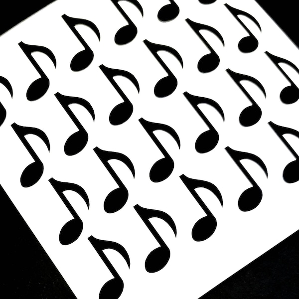 24 Music Note Vinyl Sticker Sheet, Laptop Sticker, Waterproof Sticker, Eighth Note Vinyl Decal, Water Bottle Sticker, Notebook Sticker