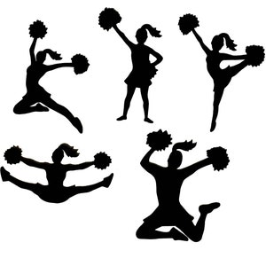 25 Cheerleader Paper Die Cuts Set - Sports Themed DIY Decorations - Sports Centerpieces - Locker Decor - Cheerleading Scrapbook Cutouts