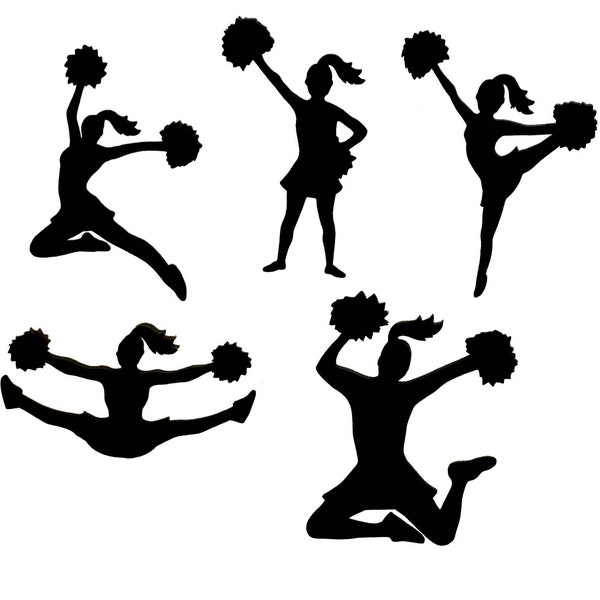25 Cheerleader Die Cut Shapes, Paper Cut Outs for Bulletin Boards, Classroom Decoration, Card Making Supplies, Party Decorations