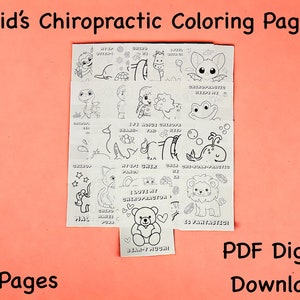 Kids' Chiropractic Coloring Set - 25 Printable Pages, Instant Download