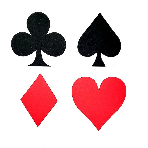52 Playing Card Suits Die Cut Shapes, Paper Cut Outs for Bulletin Boards, Classroom Decoration, Card Making Supplies, Party Decorations