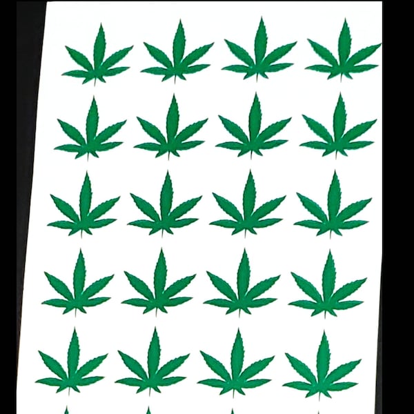 24 Cannabis Vinyl Sticker Sheet, Laptop Sticker, Waterproof Sticker, Marijuana Vinyl Decal, Water Bottle Sticker, Notebook Sticker