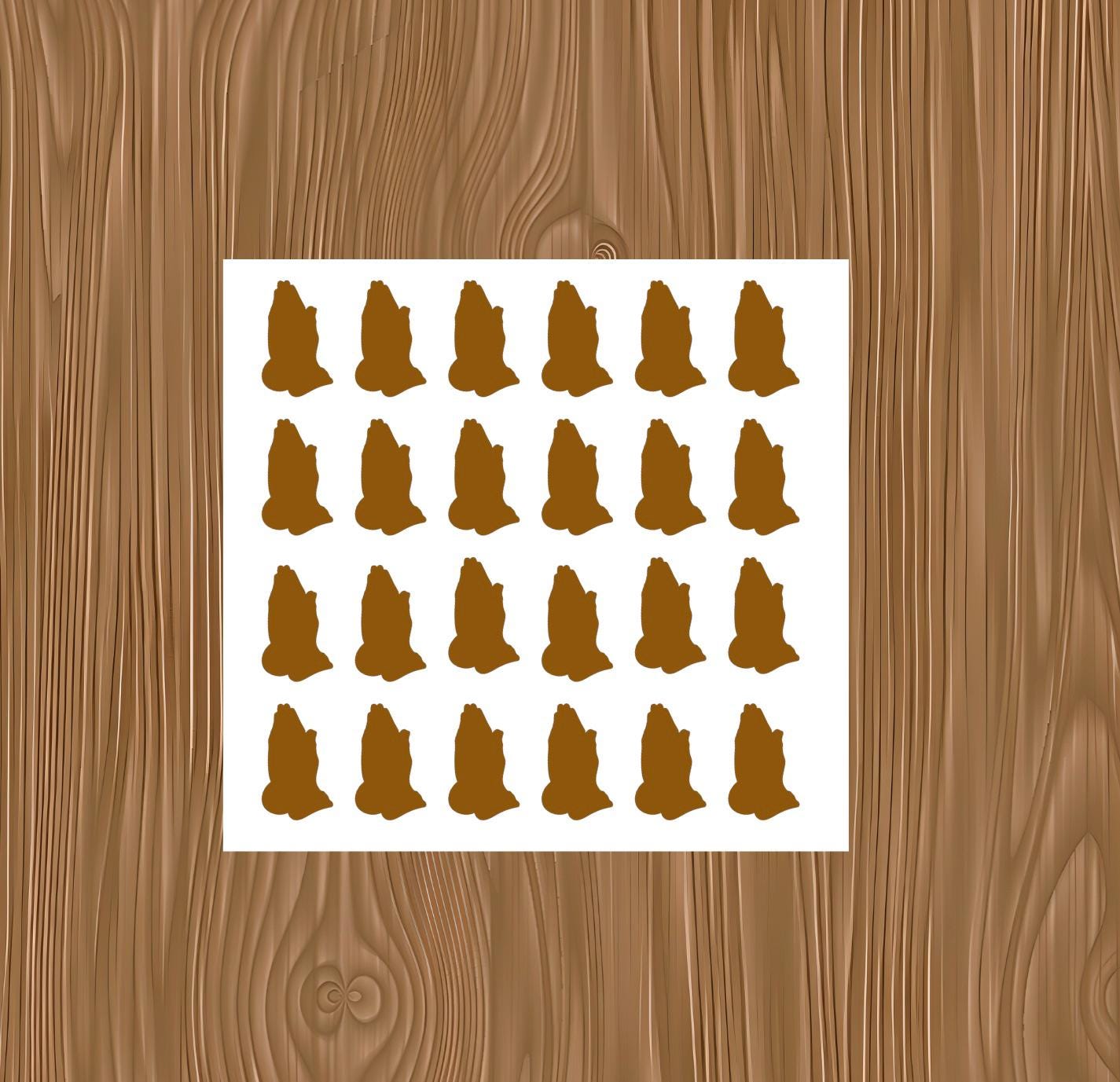 24 Pack - Praying Hands Vinyl Stickers Sheet, Prayer Decals, Christian ...