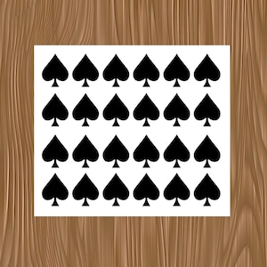 Spade Shape Vinyl Decals | Card Game Stickers | Waterproof Laptop Decals