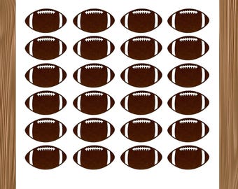 Vinyl Decal Sheet of 24 Football Vinyl Decals | Sports Ball Stickers | Laptop, Water Bottle, Planner | Waterproof Vinyl Stickers