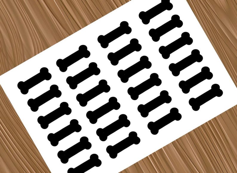 Vinyl Decal Sheet of 24 Bone Vinyl Decals | Halloween Bone Stickers ...