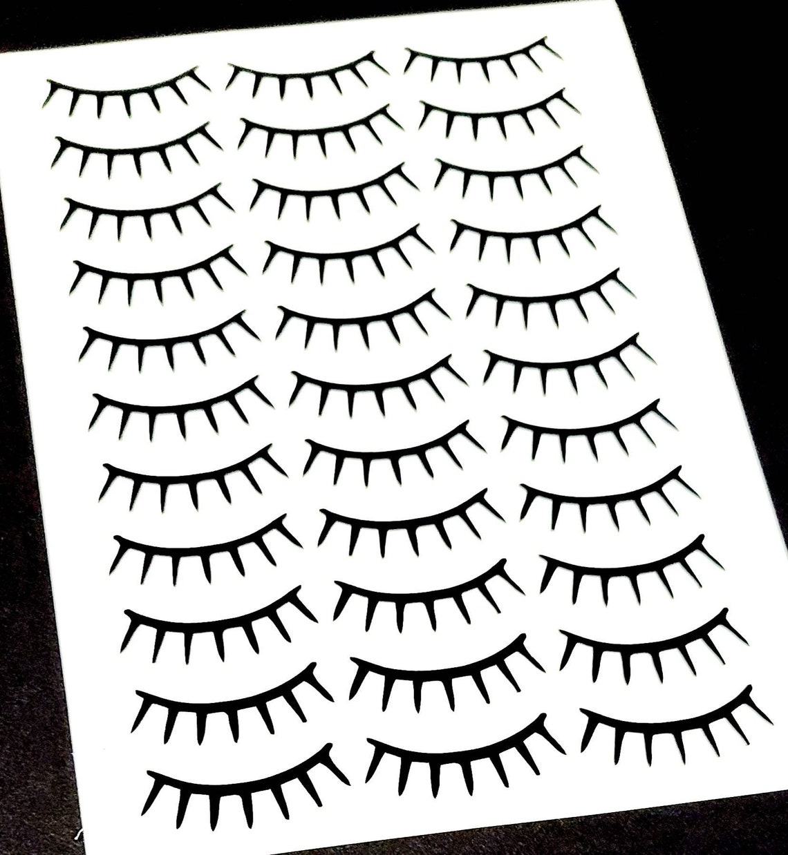 24 Eyelash Vinyl Stickers Eyelash Vinyl Decals Eyelash Etsy