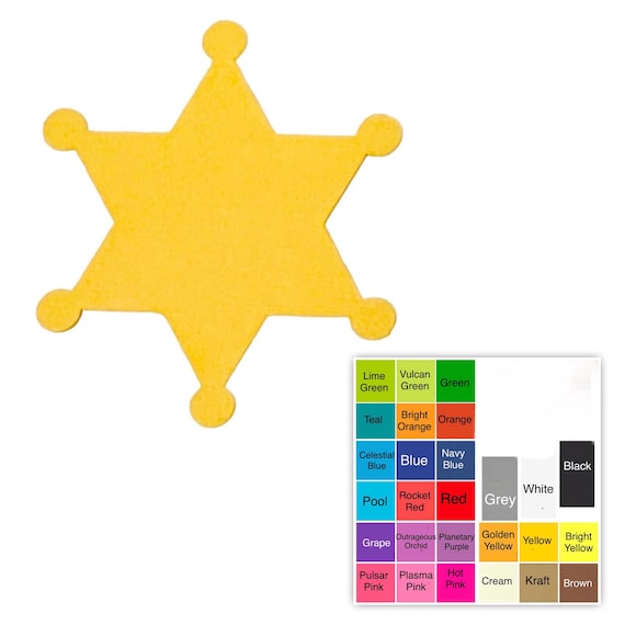 25 Pack – Paper Sheriff Badge Shapes, Sheriff Badge Die Cuts