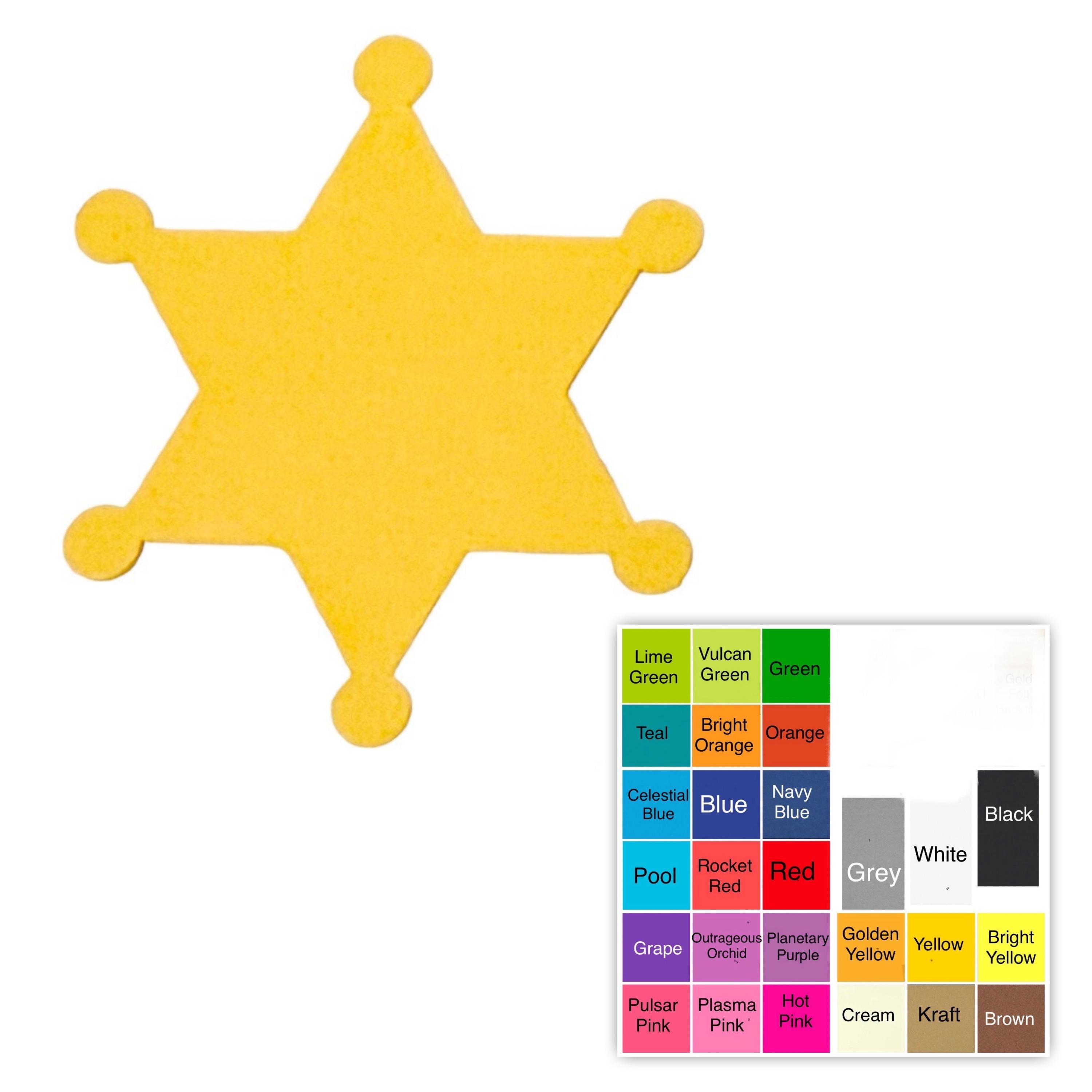 25 Pack – Paper Sheriff Badge Shapes, Sheriff Badge Die Cuts