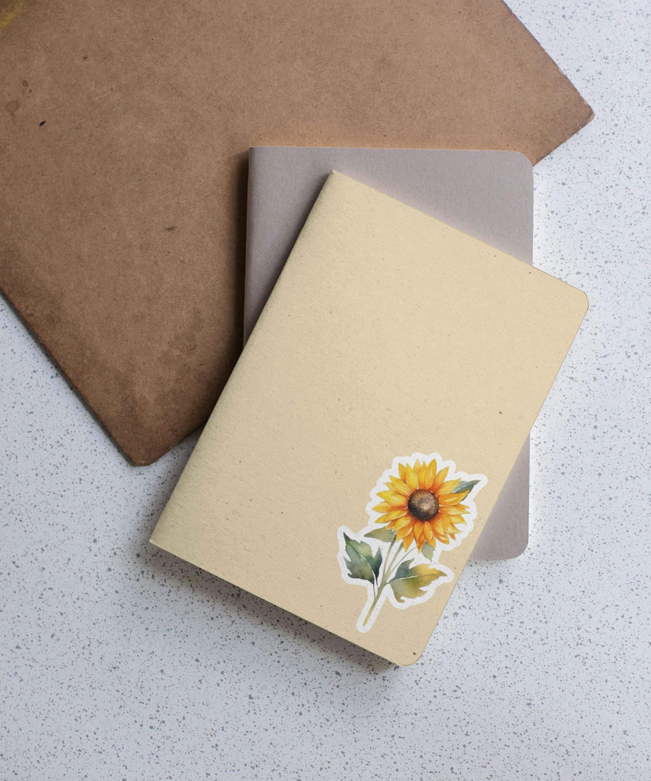 Sunflower Sticker, Floral Vinyl Sticker, Sunflower Flower Sticker ...
