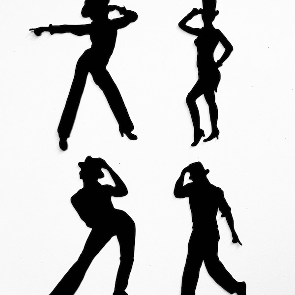 24 Pieces Jazz Dancer Die Cut Set, Jazz Dancer Shape Cut Outs, Paper Jazz Dancer Cut Outs, Dancer Party Decorations, Jazz Theme Die Cuts