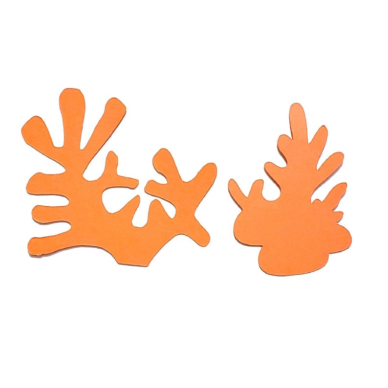 Set of 25 Coral Die Cuts Paper Ocean Coral Shapes Coral Cut Etsy