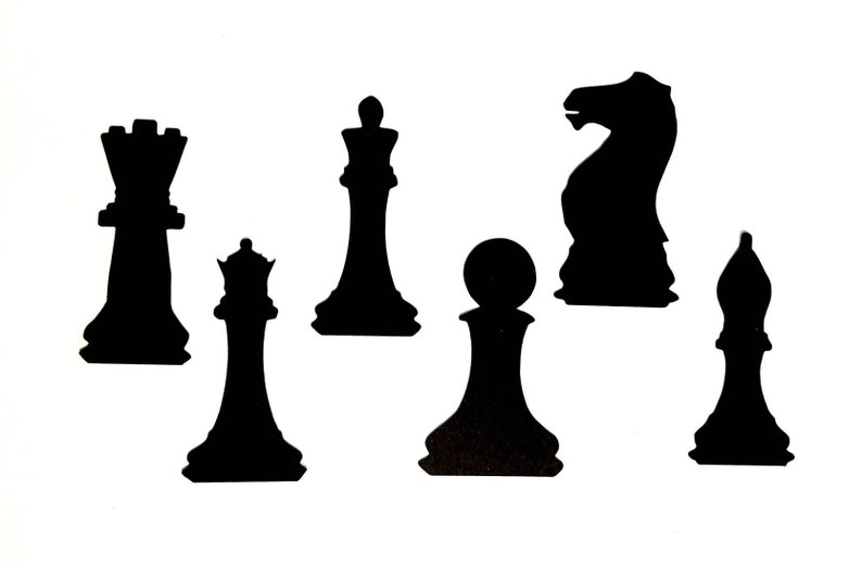 16 Chess Piece Die Cuts Chess Piece Cut Outs Chess Piece | Etsy
