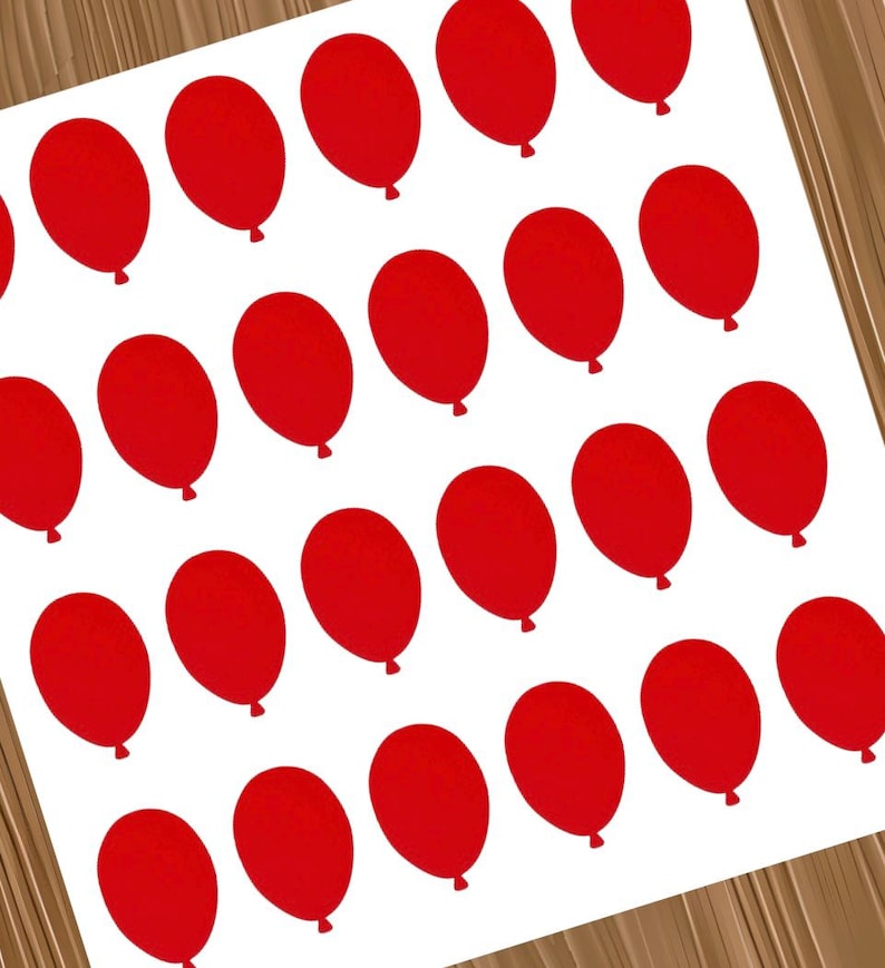 Balloon Vinyl Stickers Set of 24, Birthday Party Decals, Party Favor ...