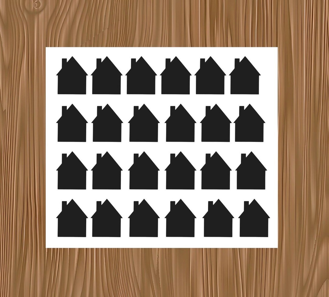 Vinyl Decal Sheet of 24 House Stickers | Home and Building Vinyl ...