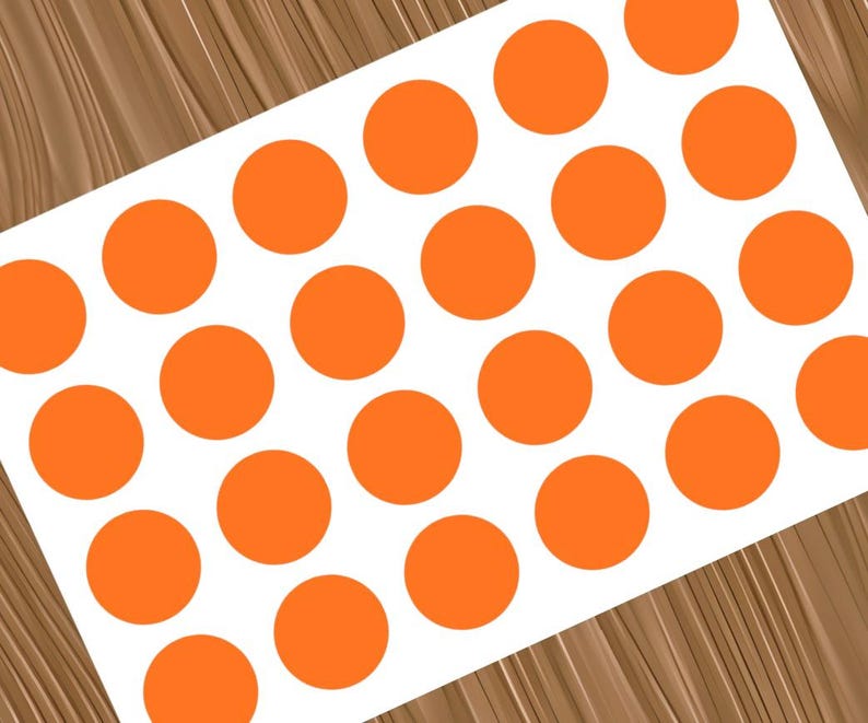 Vinyl Decal Sheet of 24 Circle Vinyl Decals | Round Shape Stickers ...