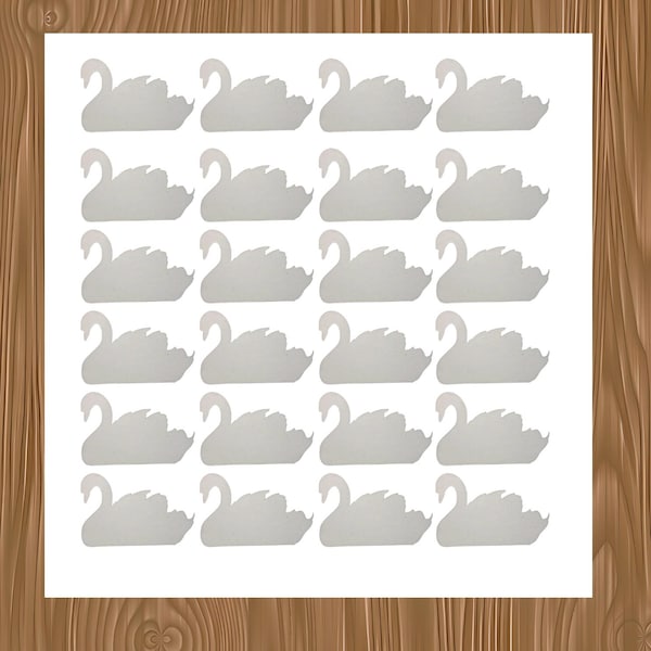 Vinyl Decal Sheet of 24 Swan Vinyl Decals | Elegant Bird Stickers | Laptop, Water Bottle, Planner | Waterproof Vinyl Stickers