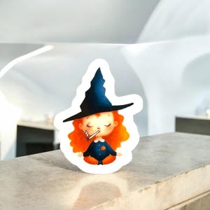 Witch Smoking Joint Sticker | Holographic Weed Vinyl Decal | Funny Stoner Witchy Gift | 420 Aesthetic for Cups & Laptops