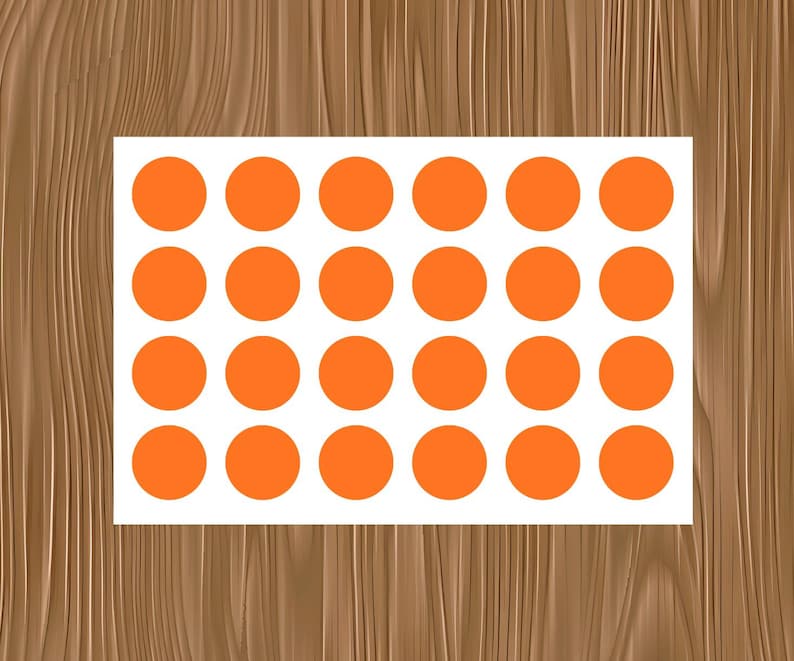 Vinyl Decal Sheet of 24 Circle Vinyl Decals | Round Shape Stickers ...