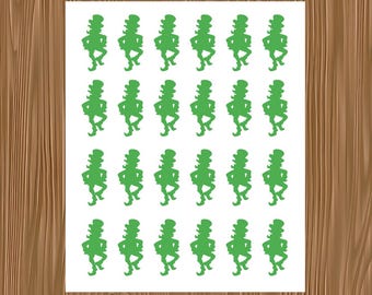 Leprechaun Vinyl Decals | St. Patrick's Day Stickers, Waterproof (24 Sheet)