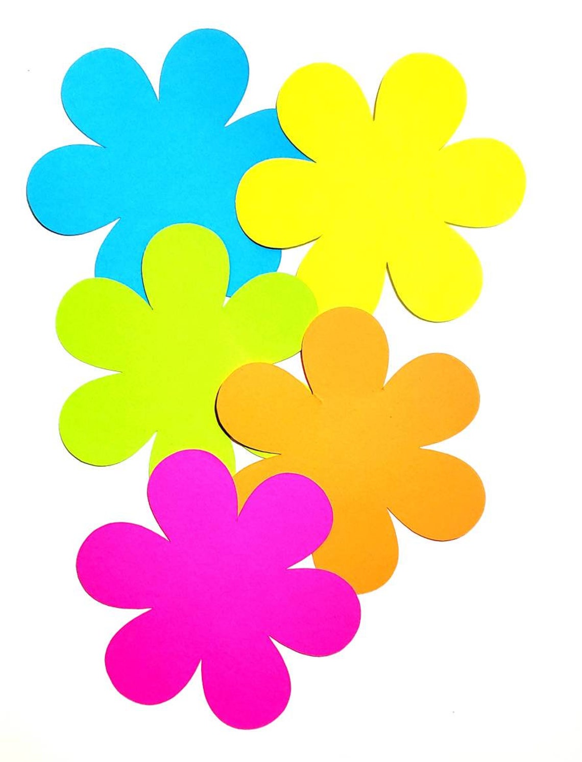 Flower Shape Die Cuts In Bright Colors Flower Shape Cut Outs Etsy