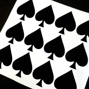Spade Vinyl Sticker Sheet - Laptop, Water Bottle, Notebook Decals - Waterproof Stickers - Set of 24