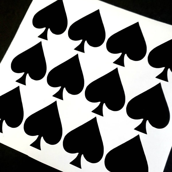 24 Spade Vinyl Sticker Sheet, Laptop Sticker, Waterproof Sticker, Spades Vinyl Decal, Water Bottle Sticker, Notebook Sticker