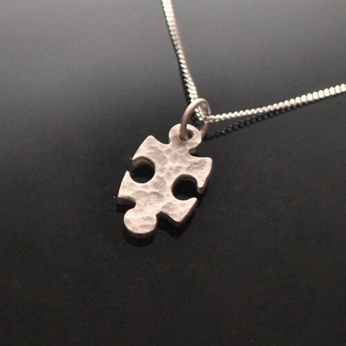 Puzzle Pendant Puzzle Necklace Solid Silver Pendant Etsy